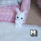 Dollhouse Supplies Miniature Bunny Doll 1-5/16 inch tall (flocked skin) (white) - G022