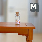 Miniature Jar of Dolly Mix 1:12 Scale Dollhouse Supplies Candy Bits Glass Jar with Cork Lid 13/16 inch tall (glass) - E010