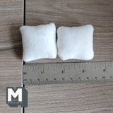 Dollhouse Supplies miniature cushion set of 2 (white) - J004