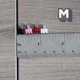 Miniature Foldback Clips Binder Clips Paper Clips Set of 4 , 1/4 inch wide (metal) (non working) - G057