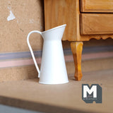 Miniature Pitcher Vase 1:12 Scale Dollhouse Supplies Fairy Garden Large Size Floor Jug Vase 1-13/16 inch tall (meta) (white) - B074
