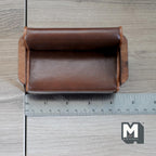 1:12 Scale Miniature Mid Century Loveseat, 2 Seater Sofa, Light Brown Faux Leather, Wood Frame, 4-1/2 inch wide, DIY Dollhouse Supply