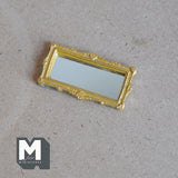 Dollhouse Supplies Silver Rectangular Mirror 1:12 Scale Miniature Ornate Vanity Mirror Makeup Mirror  (gold) - A094
