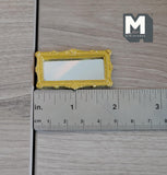 Dollhouse Supplies Silver Rectangular Mirror 1:12 Scale Miniature Ornate Vanity Mirror Makeup Mirror  (gold) - A094