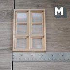 Fenêtre à guillotine miniature en bois non peint à 6 carreaux, échelle 1:12, avec vitrage acrylique, 11,4 cm (4-1/2 pouces) de hauteur, fournitures pour maison de poupée à monter soi-même