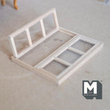 Dollhouse Supplies Window Frame 6 Pane 1:12 Scale Miniature Window Unfinished 4 inch tall - I029