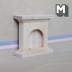 Miniatura a escala 1:12 de marco de chimenea de madera sin pintar, abertura en arco, 2-5/8 inch de alto, suministros DIY para casa de muñecas