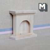 Dollhouse Supplies Arched Fireplace 1:12 Scale Miniature Wood Fireplace Unfinished 2-5/8 inch tall - H014