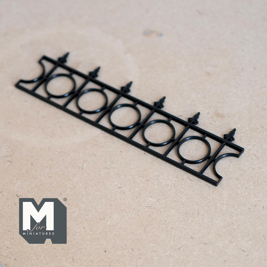1:12 Scale Miniature Dollhouse Arrow Top Railing and Garden Fence, 6 inch long (black)