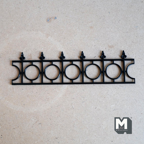 1:12 Scale Miniature Dollhouse Arrow Top Railing and Garden Fence, 6 inch long (black)