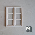 1:12 Scale Miniature Unpainted Wood 6 Pane Double Sliding Window, Acrylic Glazing, 4 inch high, DIY Dollhouse Supply