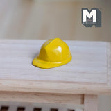 Miniature Safety Helmets Hard Hat 1:12 Scale Helmet Worksite Scenery Dioramas (yellow) (metal) - C033