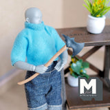 Miniature Double Axe 1:12 Scale Dollhouse Supplies Metal Forestry Axe Long Axe 2-11/16 inch long - F080