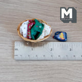 Dollhouse Supplies Laundry Basket and Detergent 1:12 Scale Basket with Folded Linens (fabric fixed to basket) - F011