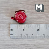 Miniature Metal Kettle 1:12 Scale Dollhouse Supplies Water Boiler Tea Pot 1 inch tall (red) - E097