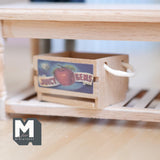 Miniature Apple Crate with Rope Handles 1:12 Scale Dollhouse Fruit Crate 1-9/16 inch long (wood) - E047