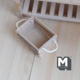 Miniature Apple Crate with Rope Handles 1:12 Scale Dollhouse Fruit Crate 1-9/16 inch long (wood) - E047