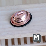 Miniature Oval Serving Tray with Metal Dome Lid 1:12 Scale Dollhouse Dining Accessories 13/16 inch tall - E052