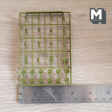 12 Miniature Army and Accessories 7/16 inch tall 1:150 Scale Soldiers Stretcher Sandbag Crate Drum UNASSEMBLED Set of 16  - K021