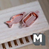Miniature Cast Copper Plates 1:12 Scale Dollhouse Supplies Kitchenware Metal Serving Plates (metal) - E059