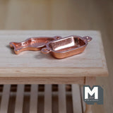 Miniature Cast Copper Plates 1:12 Scale Dollhouse Supplies Kitchenware Metal Serving Plates (metal) - E059