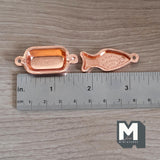 Miniature Cast Copper Plates 1:12 Scale Dollhouse Supplies Kitchenware Metal Serving Plates (metal) - E059