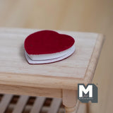 Miniature Heart Shaped Box with Lid 1-1/4 inch width (red) - C046