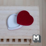 Miniature Heart Shaped Box with Lid 1-1/4 inch width (red) - C046