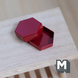 Miniature Hexagon Box with Lid 1-1/8 inch dia. (red) - C046