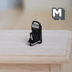 1/12スケール ミニチュア 金属製蛇腹カメラ、高さ約2.8cm、ドールハウスDIY用品（ブラック）（模型用・動作不可）