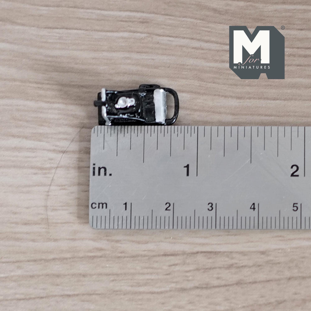 1:12 Scale Miniature Metal Folding Bellows Camera, 1-1/8 inch tall, DIY Dollhouse Supply (black) (non working)