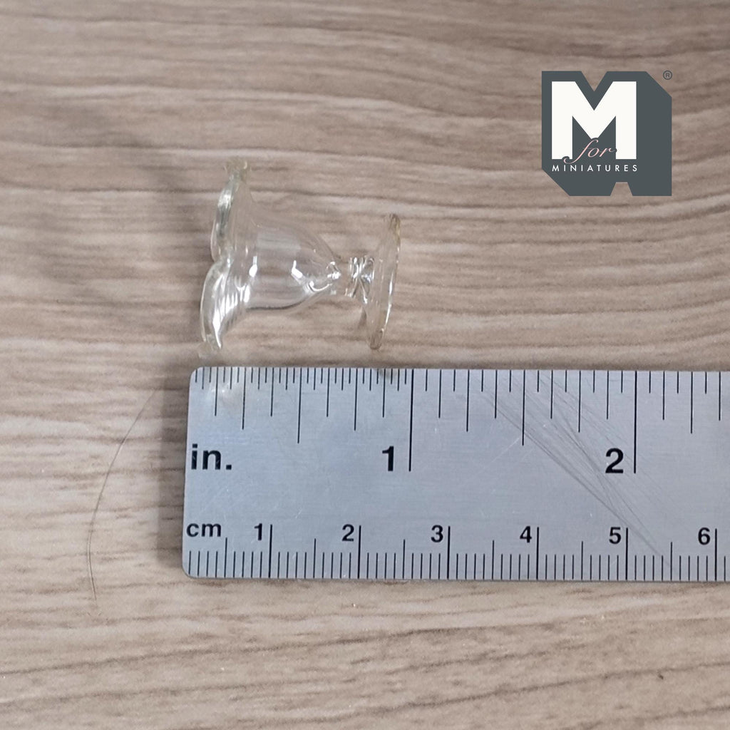 1:12 Scale Miniature Glass Footed Fruit Bowl, 13/16 inch tall, DIY Dollhouse Supply