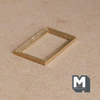 Miniatura in scala 1:12 cornice rettangolare in metallo, lunga 1-11/16 inch, accessori fai da te per casa delle bambole (oro)