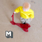 1:12 Scale Miniature Metal Kid Scooter, 2-1/16 inch long, DIY Dollhouse Supply (red)