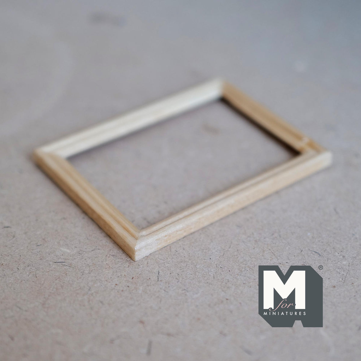1:12 Scale Miniature Wood Picture Frame, Rectangular, 3 x 2-3/16 inch, DIY Dollhouse Supply (natural)