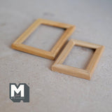 Miniature Stained Picture Frames Set 1:12 Scale Dollhouse Supplies Wood Photo Frames 2 Piece Set - F009