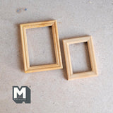 Miniature Stained Picture Frames Set 1:12 Scale Dollhouse Supplies Wood Photo Frames 2 Piece Set - F009