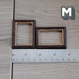 Miniature Wood Picture Frames 1:12 Scale Dollhouse Supplies Photo Frame 2-3/16 inch long Set of 2 (black) - F009