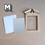 1:12 scale miniature pediment top mirror and photo frame in unfinished wood, ready to paint, with mirror insert