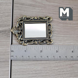 Miniature Ornate Mirror 1:12 Scale Dollhouse Supplies Rectangular Metal Mirror 2-11/16 inch tall (metal) - F039