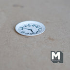 1:12 Scale Miniature Wall Clock, Bold Black Numbers, 1-3/16 inch dia., DIY Dollhouse Supply (white) (non working)