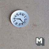 Miniature Analog Clock 1:12 Scale White Clock with Bold Black Numbers 1-3/16 inch dia. (non working) - B051