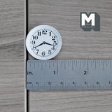 Miniature Analog Clock 1:12 Scale White Clock with Bold Black Numbers 1-3/16 inch dia. (non working) - B051