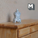 Miniature Tabletop Anniversary Clock 1:12 Scale Dollhouse Metal Clock 1-1/8 inch tall (non working) - B050