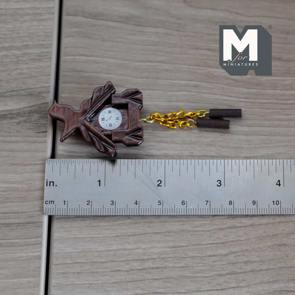 Miniature Cuckoo Clock 1:12 Scale Dollhouse Wooden Wall Clock - B052