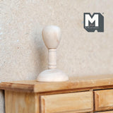 Miniature Hat Stand 1:12 Scale Dollhouse Supplies Mannequin Model Head 1-9/16 inch tall (wood) - C045