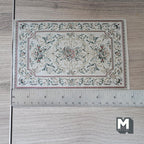 Maßstab 1:12 Miniatur-Teppich im georgianischen Stil, 6-11/16 inch lang, DIY-Puppenhausbedarf (Creme)