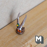 Miniature Mallard Sculpture 1:12 Scale Wild Duck in Flight Figurine 1-1/4 inch tall (metal) - H048