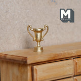 Miniature Trophy 1:12 Scale Player Cup Award 7/8 inch tall (metal) (gold) - G096