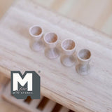 Miniature Wooden Goblets 1:12 Scale 4 Wine Goblets 3/4 inch tall (beige) - E083
